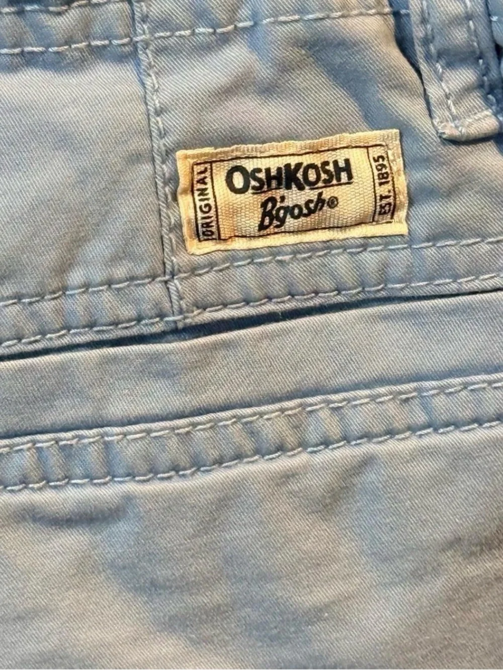 OshKosh Bgosh Boys Light Blue Twill Chino Shorts Size 7